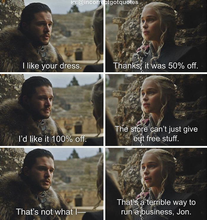 These 'Game Of Thrones' Captions Rewritten With Sitcom Dialogue Are Too ...