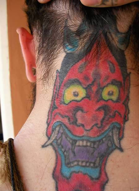 49 Colorful Evil Neck Tattoos  Tattoo Designs  TattoosBagcom