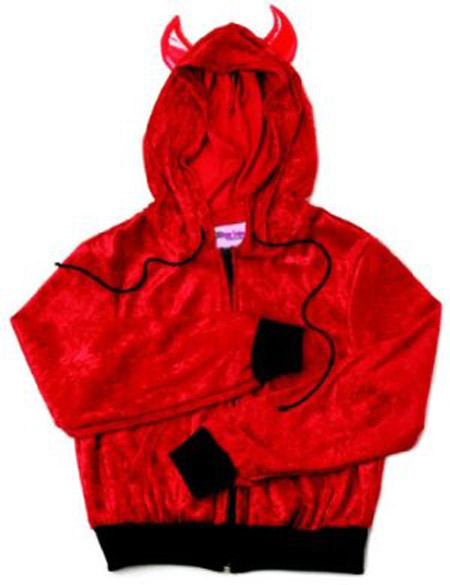 hoodie with devil horns on hood