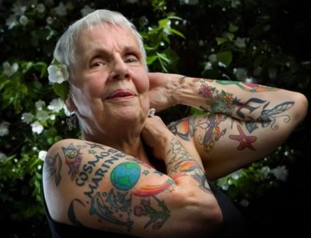13 Most Awesome Old People With Tattoos - old people with ...