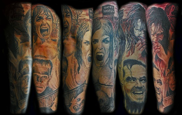 Exorcist tattoo sleeve  Movie tattoo Horror movie tattoos Scary tattoos