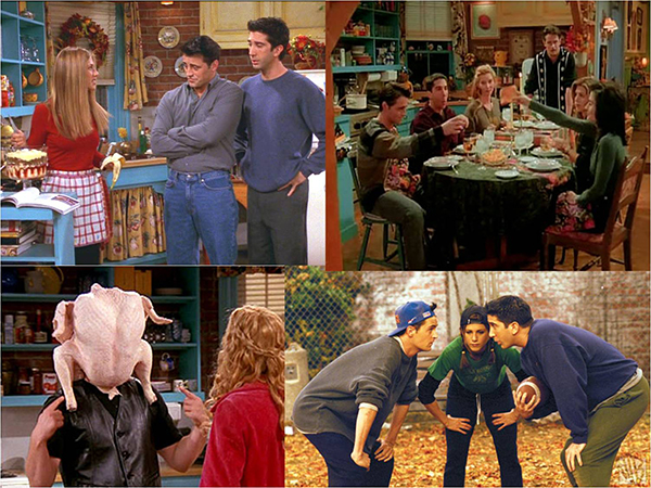 friends thanksgiving episodes list in order